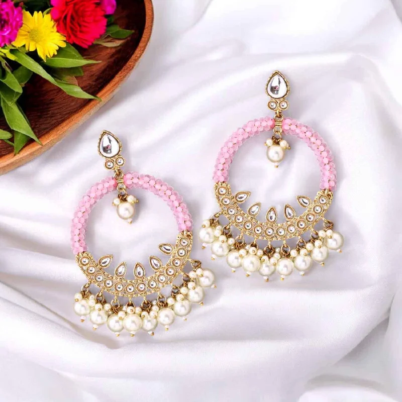 Classic Crystal Drop Earrings-Blush Meeru Chandbalis