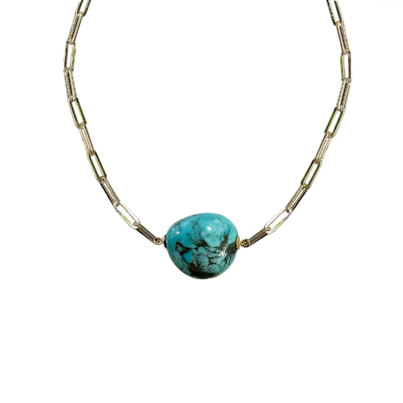 Spiritual Healing Necklaces-Turquoise Ball Necklace