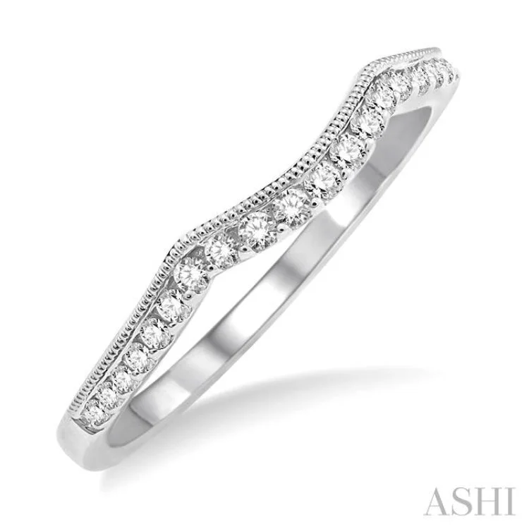 Handcrafted Wedding Ring Designs-1/6 ctw Round Cut Diamond Wedding Band in 14K White Gold