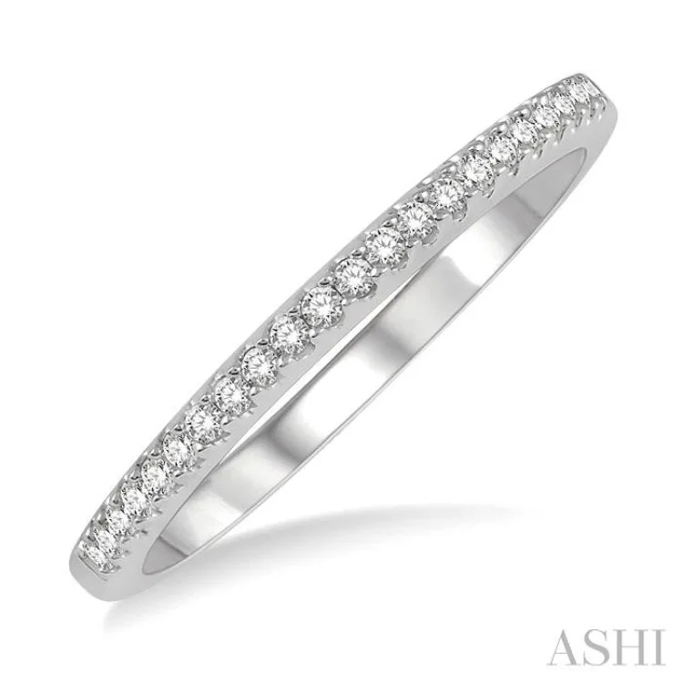 Custom Diamond Wedding Rings for Women-1/6 ctw Round Cut Diamond Wedding Band in 14K White Gold