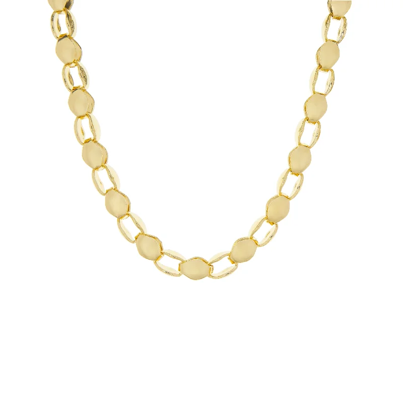 Affordable Gold Necklaces-shell link chain necklace