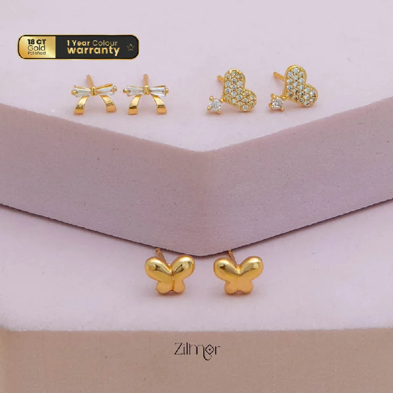 Crystal Drop Earrings for Women-PE101848  - Gold tone AD Stone Combo stud Earrings