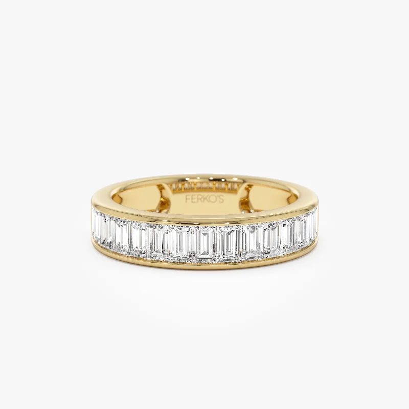 Custom Women’s Wedding Bands-1.55 ctw 14k Channel Setting Baguette Lab Grown Diamond Anniversary Ring - Stella