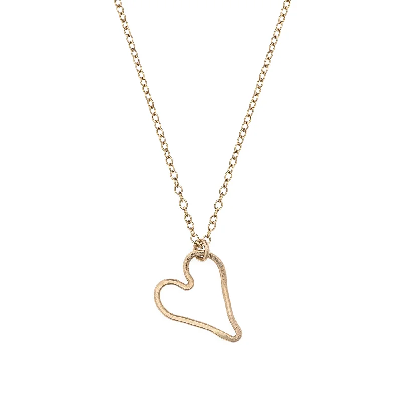 Layered Chain Necklaces-small modern heart necklace