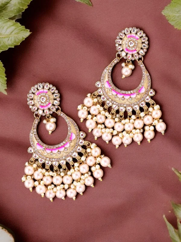 Stylish Hoop Earrings-Golden Aanshi Chandbalis