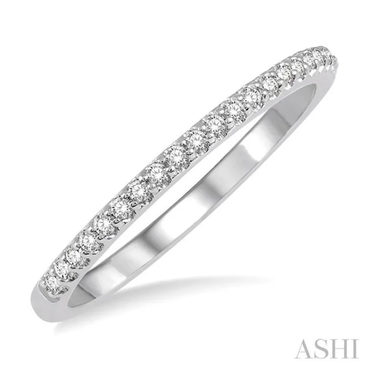 Custom Wedding Rings for Special Occasions-1/10 Ctw Round Cut Diamond Wedding Band in 14K White Gold