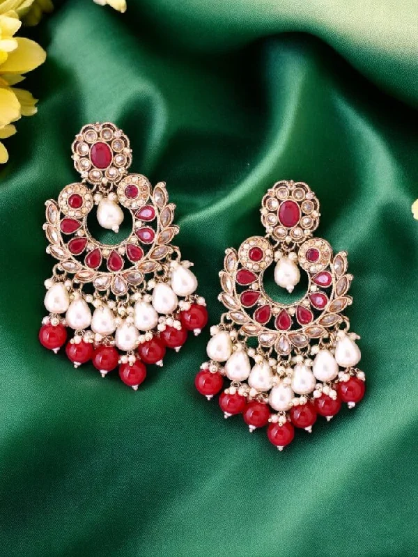 Designer Gold Earrings-Rani Yuna Chandbalis