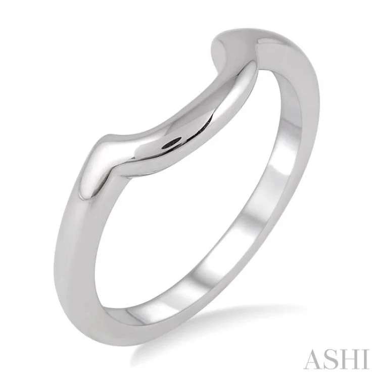 High-End Custom Engagement Rings-Shadow Band in 14K White Gold