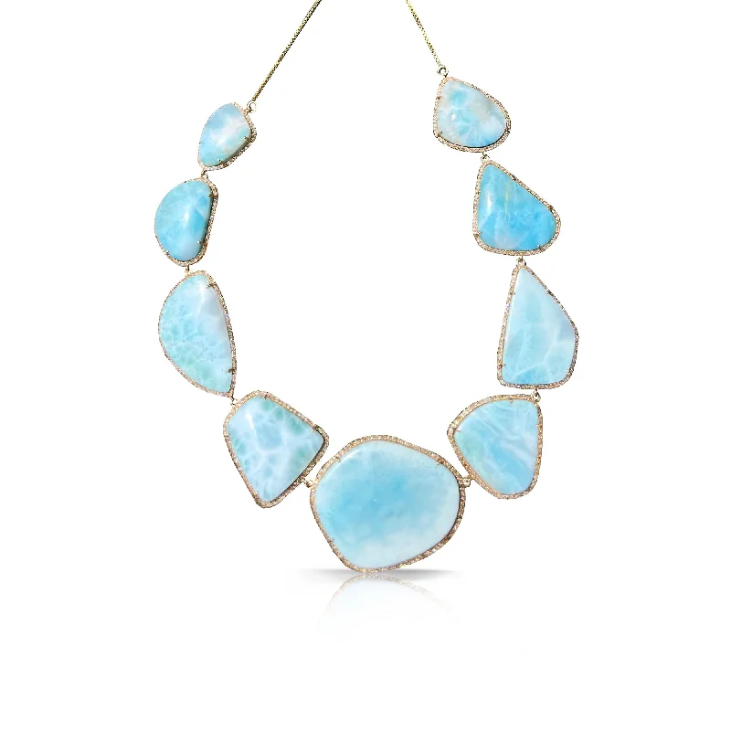 Anniversary Necklaces-14k Larimar Choker