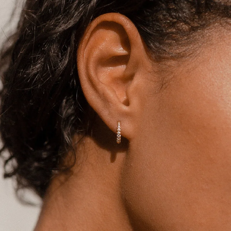 Classic Drop Earrings-Vera Pave Huggies