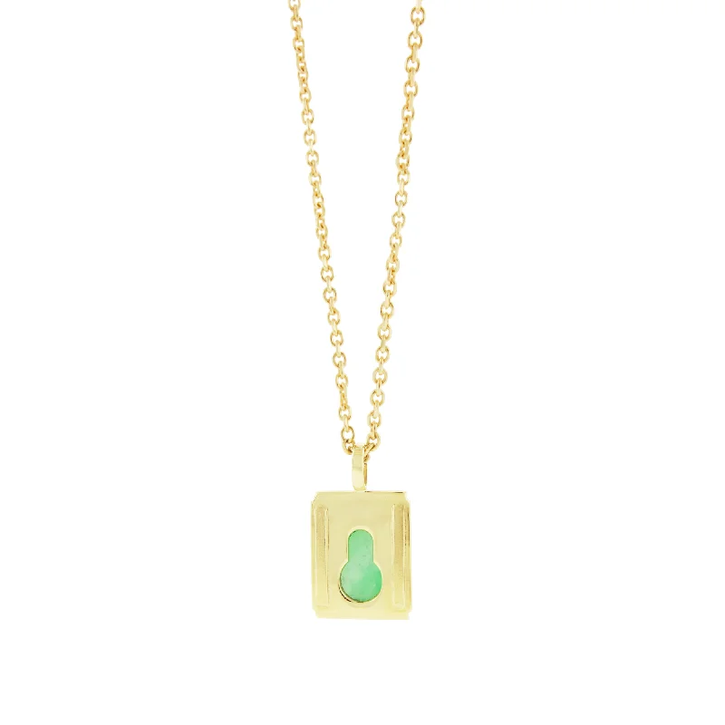 Wedding Pendant Necklaces-Chrysoprase Lock Pendant Necklace