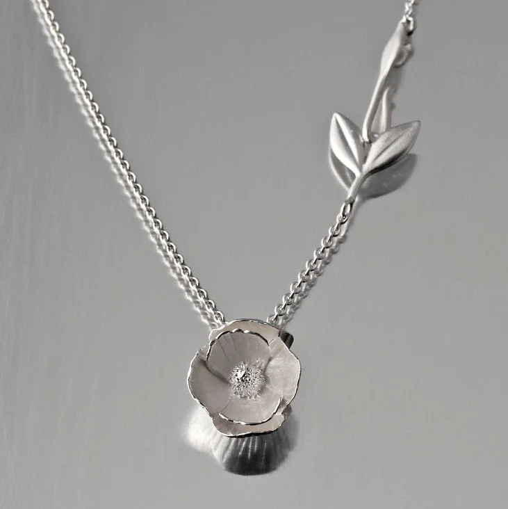 Trendy Fashion Necklaces-Poppy Sterling Silver Pendant Necklace