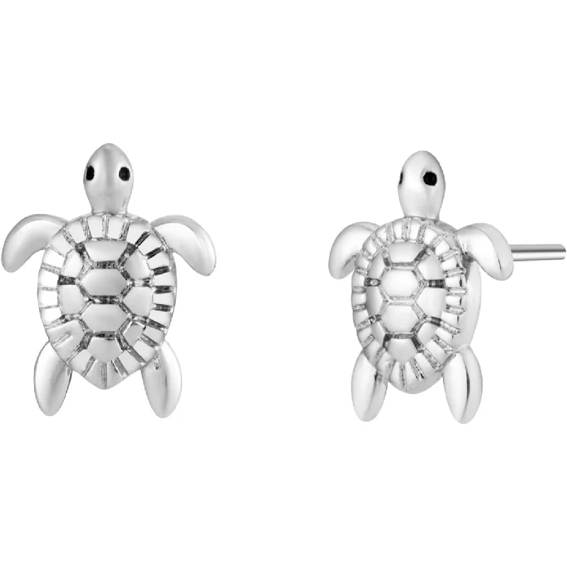 Customizable Silver Earrings-Turtle Stud Earrings