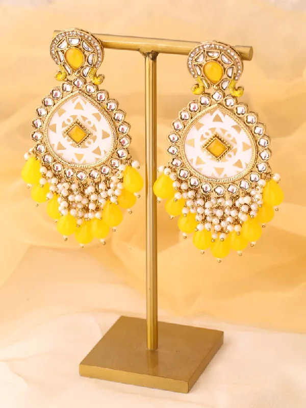 Custom Crystal Hoop Earrings-Lemon Bani Chandbalis