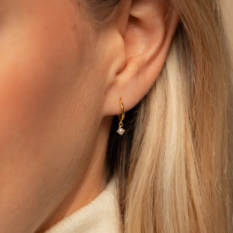 Simple Hoop Earrings for Women-Molly Pearl Huggies