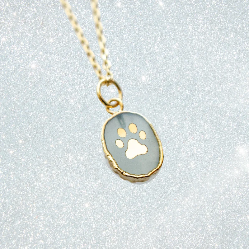 Simple Necklaces-Paw Print Gemstone Necklace by Jill Makes