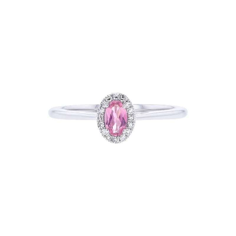 Fashionable Wedding Rings-Popsicle Pink Tourmaline & Diamond Ring