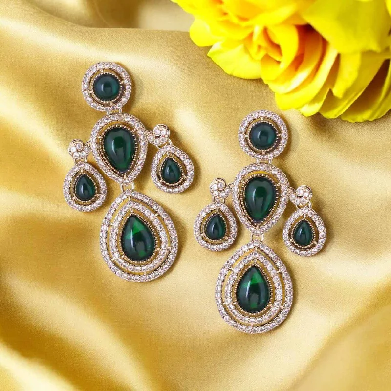 Colorful Gemstone Earrings-Emerald Buthaina Danglers