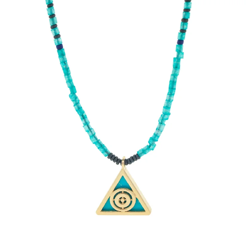 Long Necklaces-Light of the Majestic Turquoise Pendant Beaded Necklace