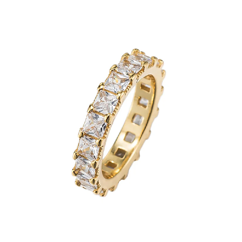 Two-Tone Engagement Rings-Zirconia Band Ring