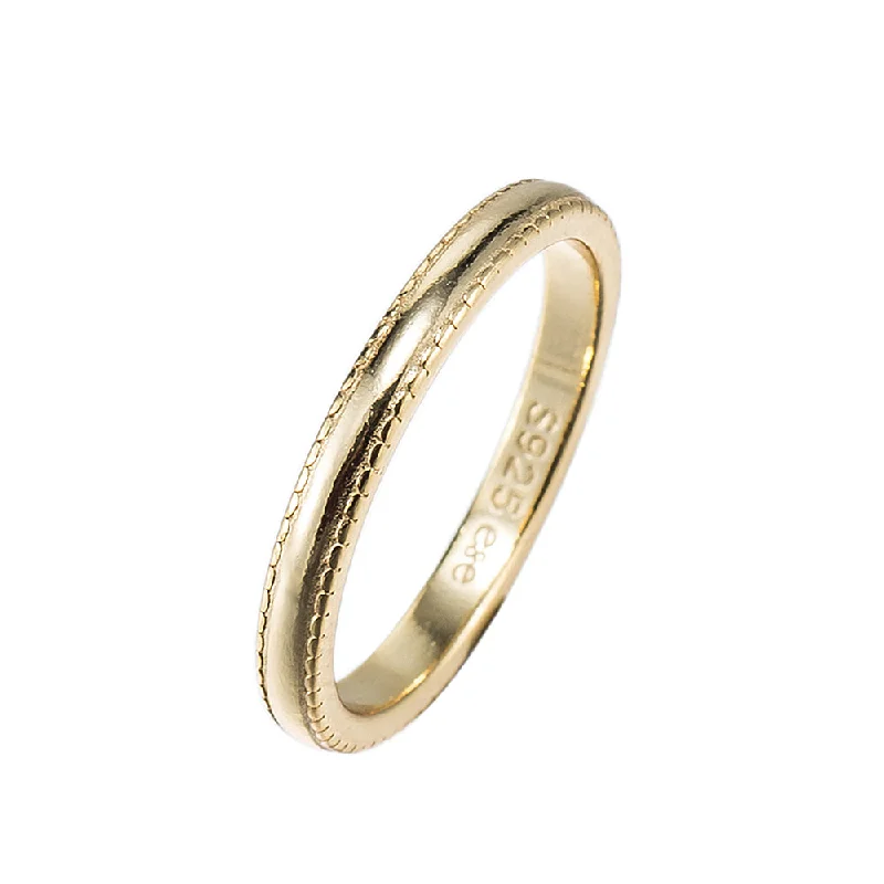 Men’s Custom Rings-Detailed Plain Band Ring