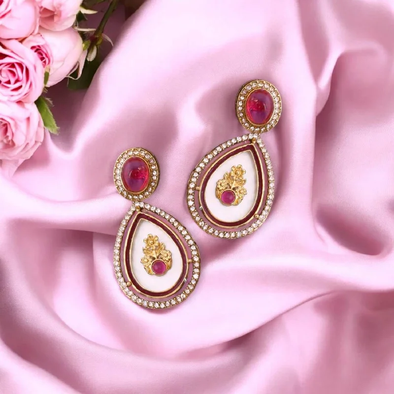 Trendy Gemstone Earrings for Women-Wine Pritika Danglers