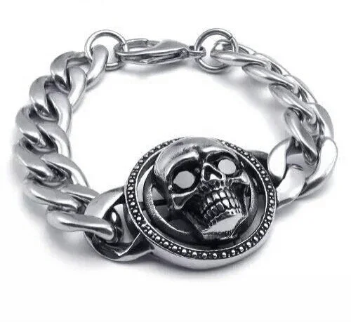 Personalizable Bracelets with Initials-Big Skull Face