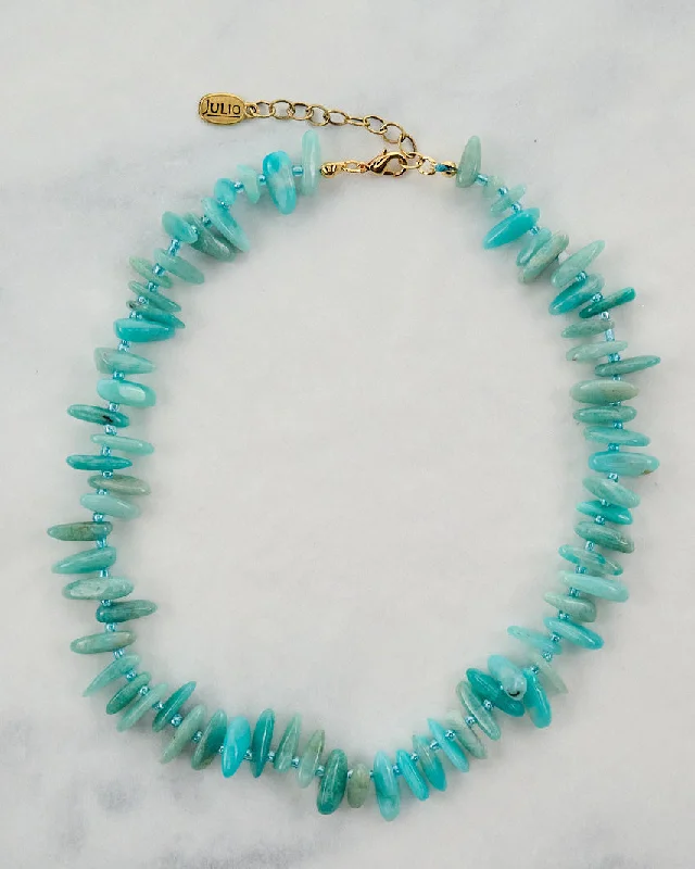 Statement Necklace Set-Catron Spike Cut Natural Gemstone Short Necklace