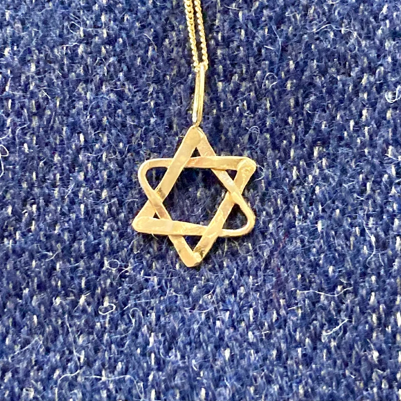 3D Printed Necklaces-Gold Star of David Necklace