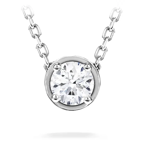 Luxury Gemstone Necklaces-Hearts On Fire Petite Solitaire Pendant Necklace