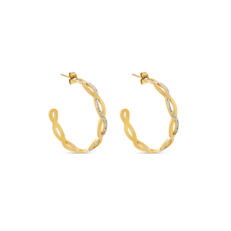 Simple Drop Earrings-Amelia Interlace Hoop Earrings - Gold