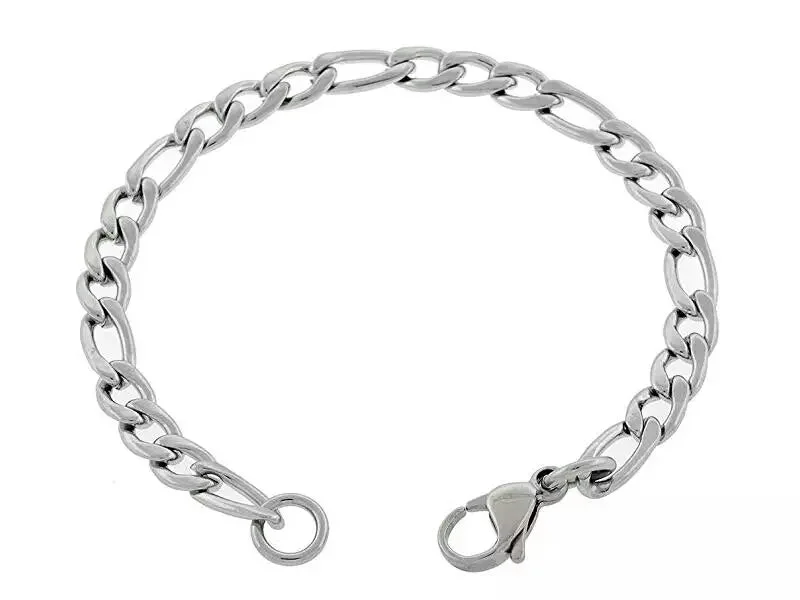 Charm Bracelets with Meaningful Charms-Stainless Steel 5mm  Figaro Chain  Bracelet