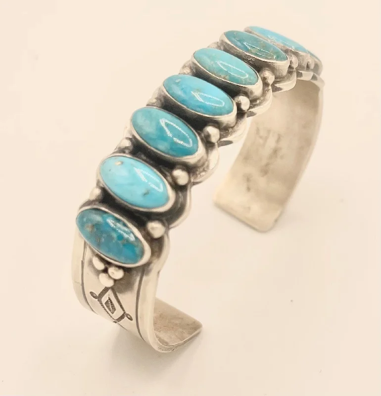 Designer Bracelets for Luxury Fashion-Cuff/ Bracelet- Navajo 8 Stone Turquoise