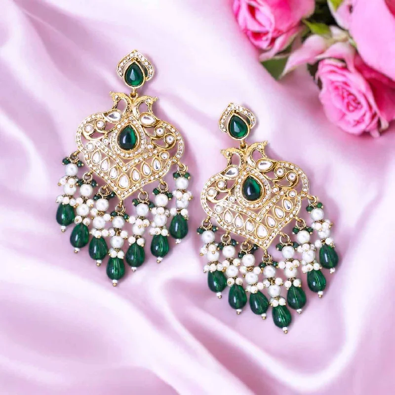 Simple Pearl Earrings-Emerald Parvika Chandbalis