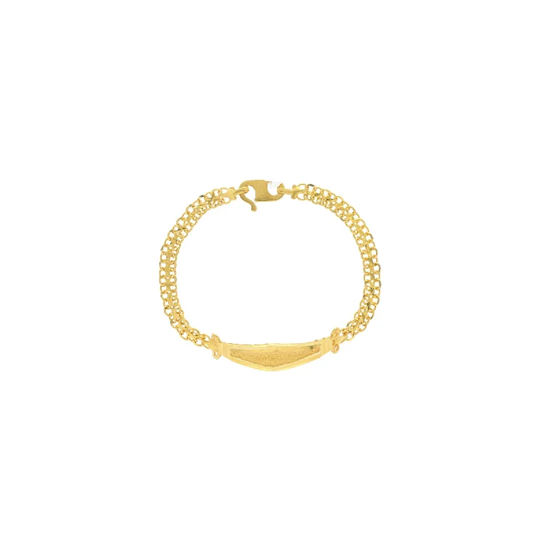 Colorful Adjustable Bracelets for Teens-22K Yellow Gold Kid’s Link Peace Fashionable Baby Bracelet, 4.6 grams