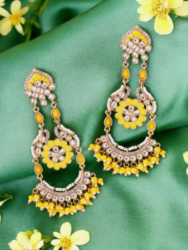 Classic Gemstone Earrings-Lemon Dia Chandbalis