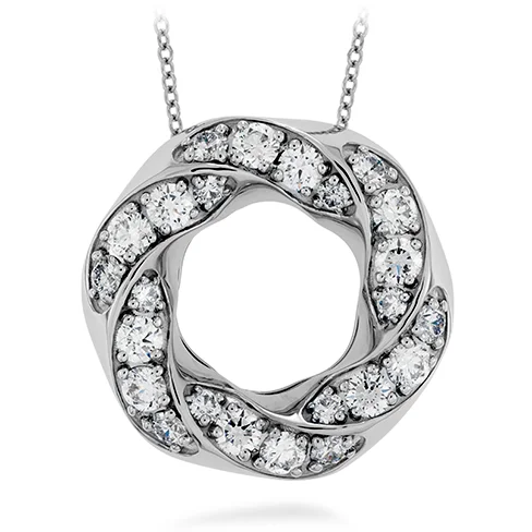 Custom Necklaces-Hearts On Fire Atlantico Circle Pave Pendant Necklace