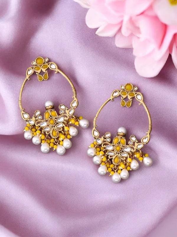 Simple Gold Earrings-Lemon Tia Chandbalis