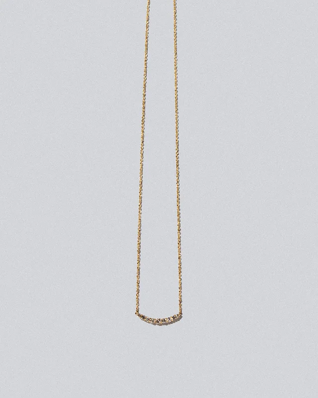 Floral Necklaces-Crescent Necklace - Champagne Diamond