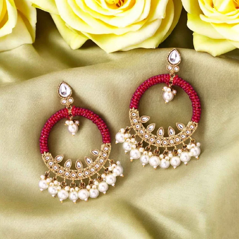 Colorful Drop Gemstone Earrings-Rani Meeru Chandbalis