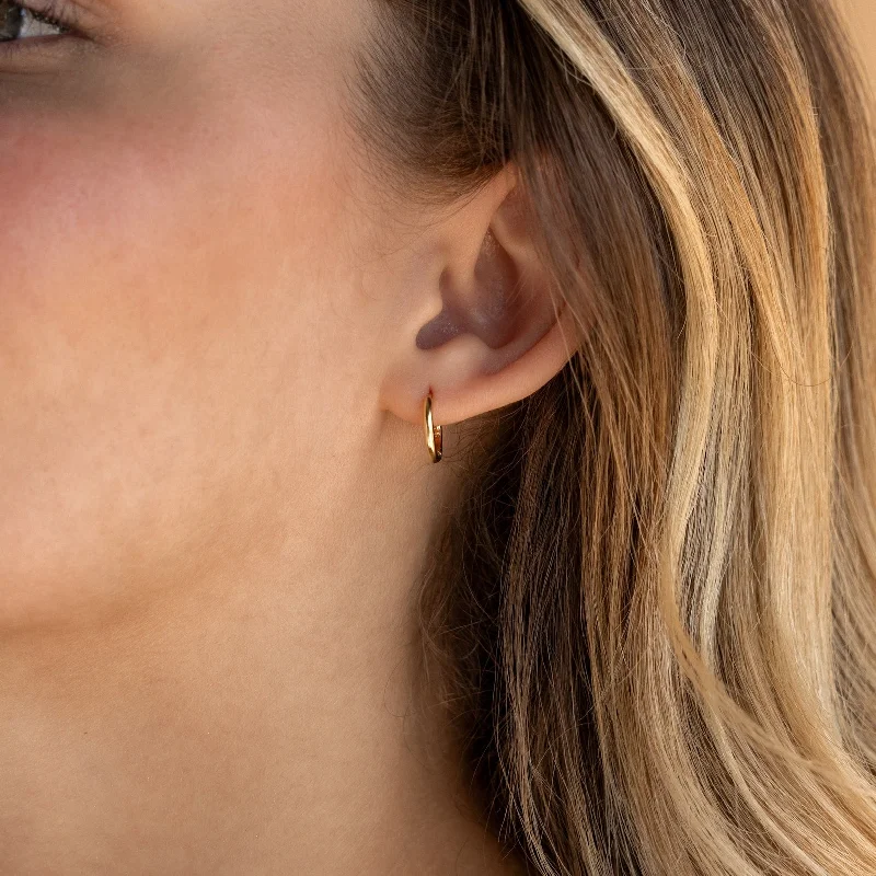 Unique Gold Earrings-Small Bold Hoops