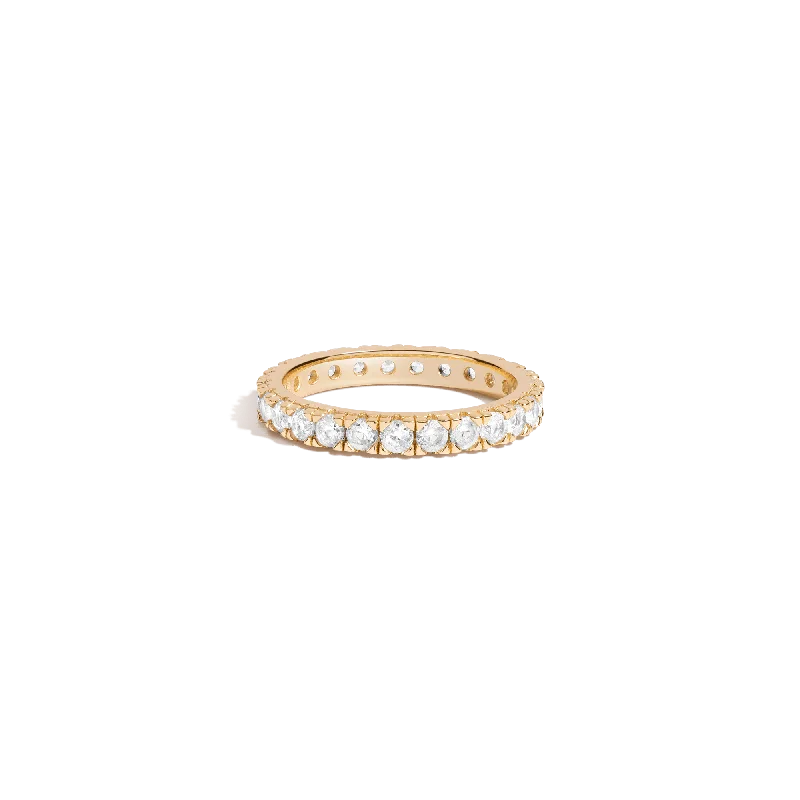 Personalized Wedding Ring Designs-Lab Grown White Sapphire Eternity Ring