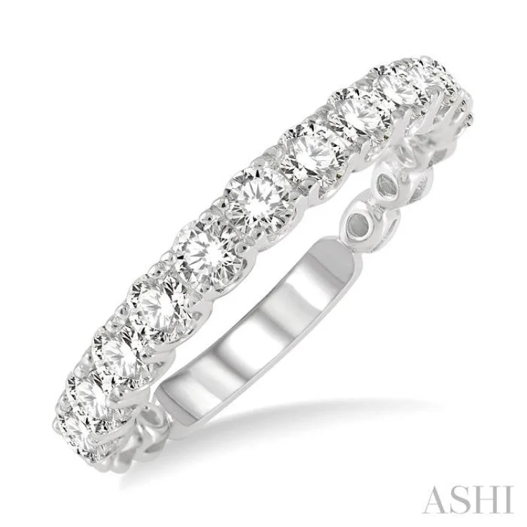 Platinum Engagement Rings with Diamonds-1 Ctw Round Cut Diamond Wedding Band in 14K White Gold