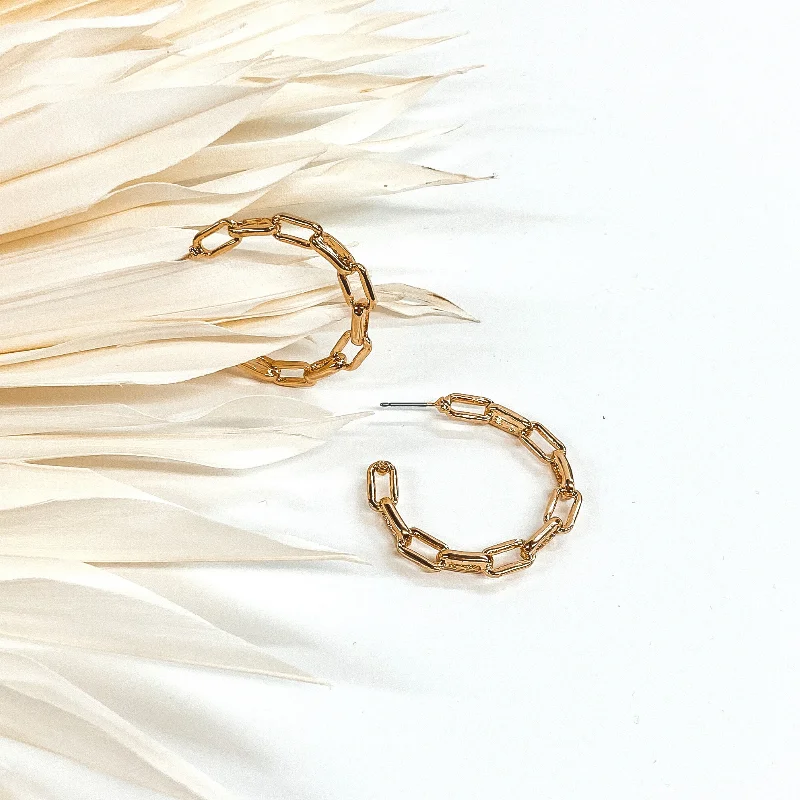 Custom Hoop Earrings-Frozen in Time Hoops in Gold