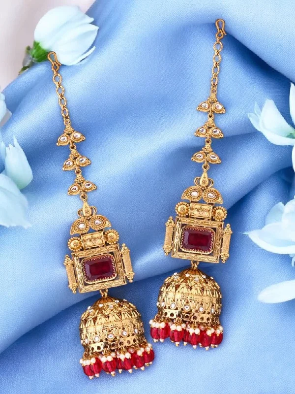 Elegant Hoop Earrings-Rani Prithvika Sahara Jhumkis