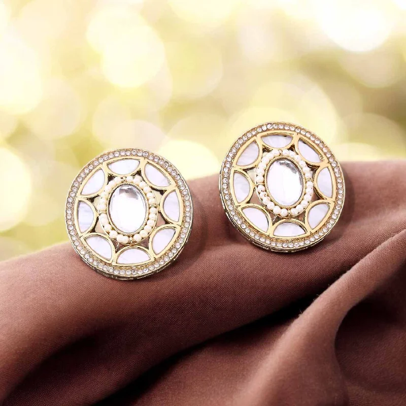 Gold Hoop Earrings-Golden Raanu Studs