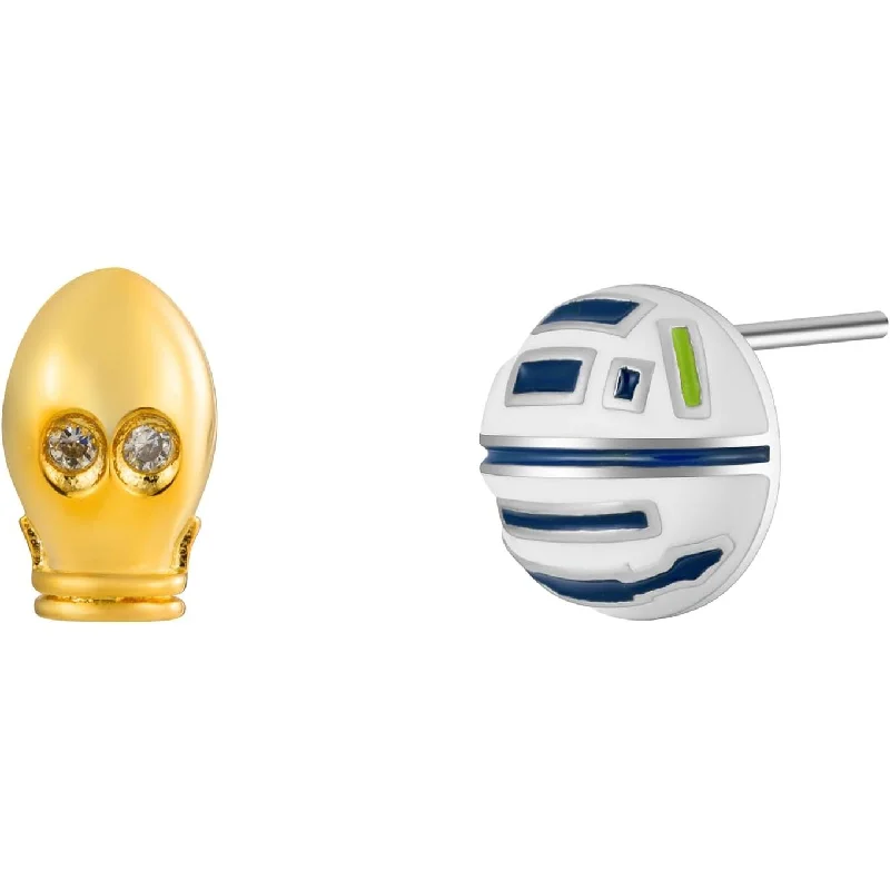 Classic Gemstone Drop Earrings-R2-D2 Robot Mismatch Stud Earrings