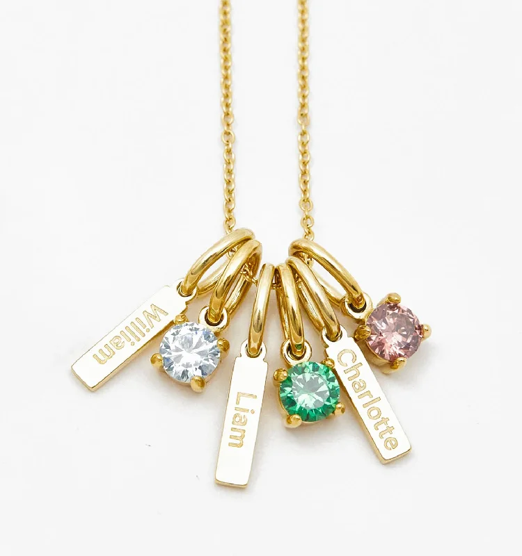 Talisman Necklaces-Mini Bar Birthstone Necklace