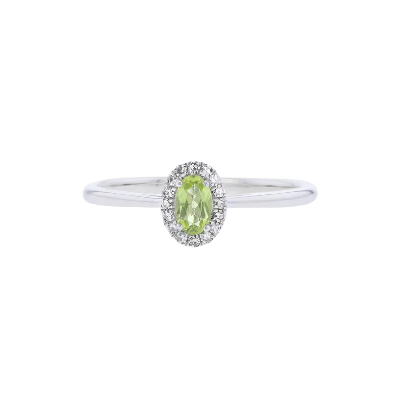 Two-Tone Engagement Rings-Popsicle Peridot & Diamond Ring