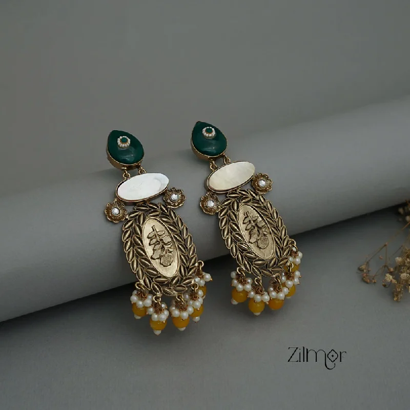 Sparkling Pearl Earrings-ZA1011174 - Kundan Pearl Drop Earrings(color option)